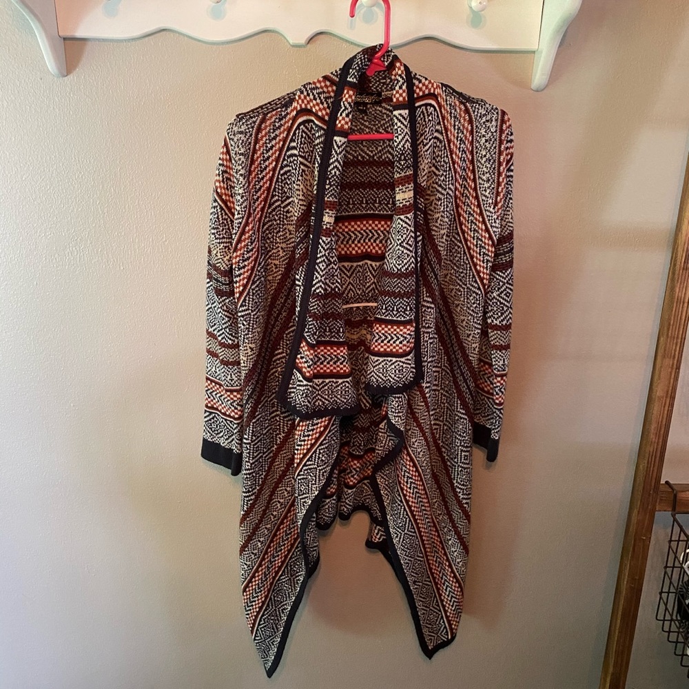 Red, Black, and White Cardigan